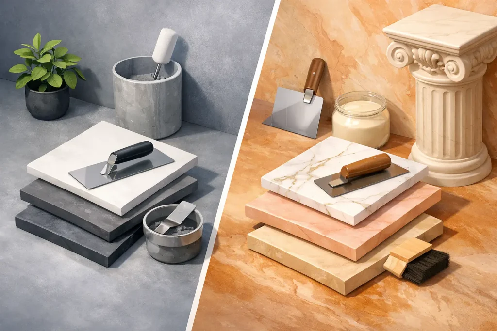 Microcement vs Venetian Plaster Compared